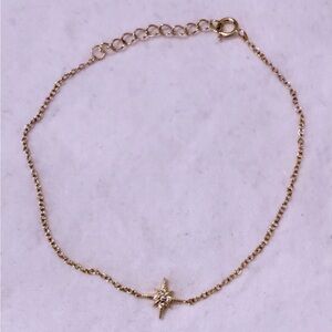 Gold over Sterling Silver Moissanite Star Bracelet